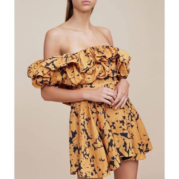 Acler York Dress in Night Garden Print US 2 - Picture 1 of 15